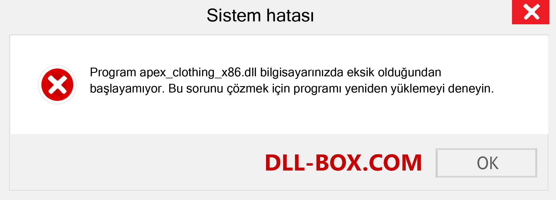 apex_clothing_x86.dll dosyası eksik mi? Windows 7, 8, 10 için İndirin - Windows'ta apex_clothing_x86 dll Eksik Hatasını Düzeltin, fotoğraflar, resimler